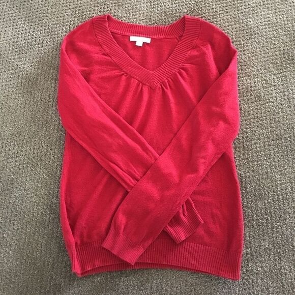 Banana Republic Petite V Neck Red Sweater - Picture 1 of 3